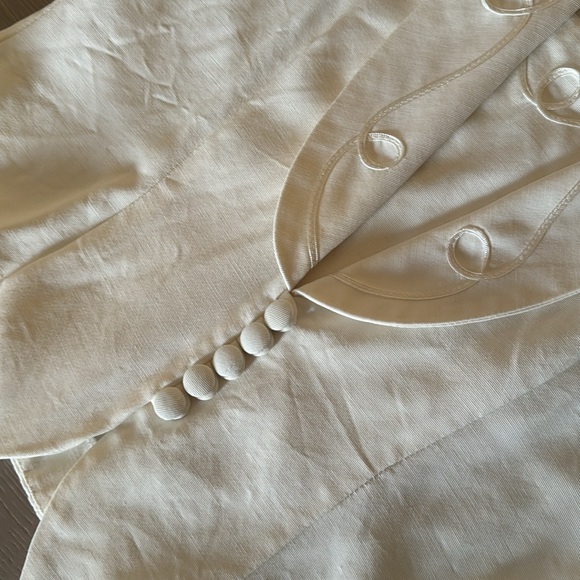 Vintage J.S.J Petites Blazer Top Cream Size Small 5/6 - Picture 4 of 5